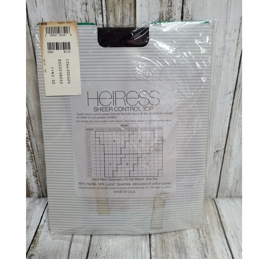 Heiress Full Figure Sheer Control Extra width Panty Hose MIDNIGHT‎ NAVY  Size D